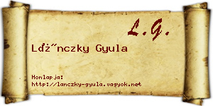 Lánczky Gyula névjegykártya